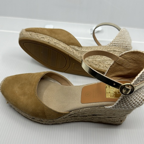 Kanna Made in Spain tan suede wedge espadrilles sandals SZ 8 - Picture 7 of 13